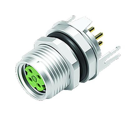 Ilustración 86 6620 1120 00404 - M8 Toma de brida, Número de contactos: 4, blindable, THT, IP67, M8x1,0, Montaje en pared