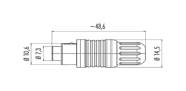 Dibujo a escala 99 4905 00 03 - Push Pull Conector de cable macho, Número de contactos: 3, 3,5-5,0 mm, blindable, soldadura, IP67