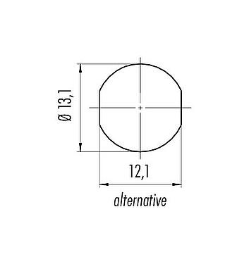 Muestra de montaje 09 0762 090 05 - Bayoneta Toma de brida, Número de contactos: 5, sin blindaje, THT, IP54 desenchufado, M13x1,0, Montaje frontal