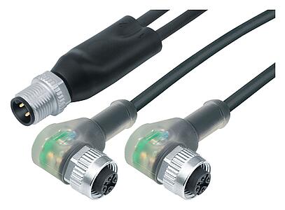 Automation Technology - Sensors and Actuators--Male cable splitter - 2 female angled connector_765_0_22_DG_SK