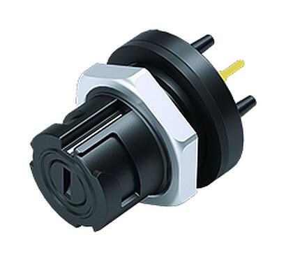 Ilustración 09 0762 190 05 - Bayoneta Toma de brida, Número de contactos: 5, sin blindaje, THT, IP54 desenchufado, M13x1,0, Montaje en pared