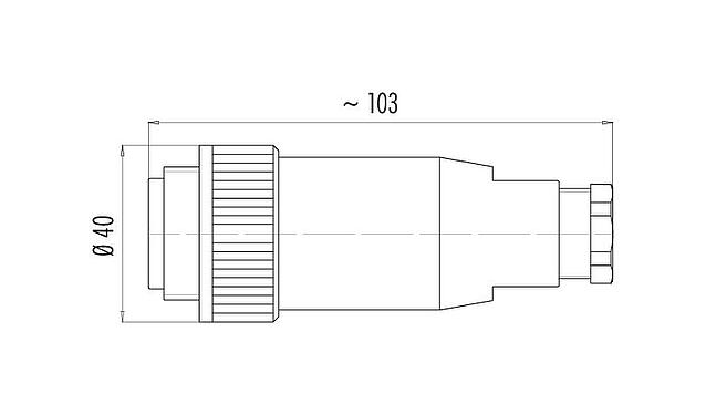 Dibujo a escala 99 0717 02 13 - RD30 Conector de cable macho, Número de contactos: 12+PE, 12,0-14,0 mm, sin blindaje, soldadura, IP65