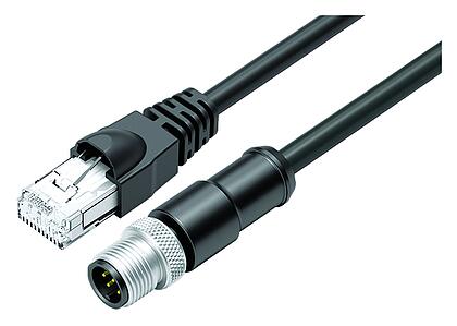 Tecnología de automatización -  transmisión de datos--Cable de conexión conector de cable macho - conector RJ45_VL_RJ45_77-9753_KS-77-3529-64708_black