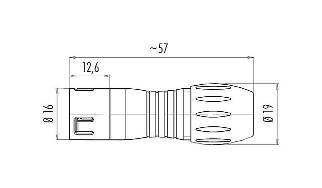 Dibujo a escala 99 9133 402 12 - Snap-In Conector de cable macho, Número de contactos: 12, 6,0-8,0 mm, sin blindaje, soldadura, IP67