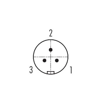 Disposición de los contactos (lado de la conexión) 99 9205 050 03 - Snap-In Conector de cable macho, Número de contactos: 3, 3,5-5,0 mm, sin blindaje, soldadura, IP67, UL 2238